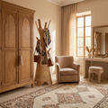 Handwoven Rattan Tree Coat Rack – Sculptural Natural Wicker Standing Hanger with Storage Niche