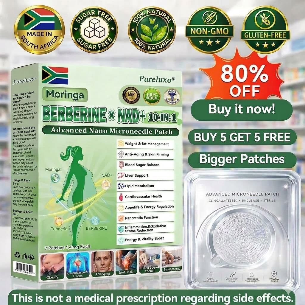 🇿🇦 𝑶𝒇𝒇𝒊𝒄𝒊𝒂𝒍 𝑺𝒕𝒐𝒓𝒆 | 𝙋𝙪𝙧𝙚𝙡𝙪𝙭𝙤® 𝑴𝒐𝒓𝒊𝒏𝒈𝒂 & 𝑩𝒆𝒓𝒃𝒆𝒓𝒊𝒏𝒆 10-𝑰𝑵-1 𝑨𝒅𝒗𝒂𝒏𝒄𝒆𝒅 𝑵𝒂𝒏𝒐 𝑴𝒊𝒄𝒓𝒐𝒏𝒆𝒆𝒅𝒍𝒆 𝑷𝒂𝒕𝒄𝒉 (𝐎𝐧𝐜𝐞 𝐃𝐚𝐢𝐥𝐲, 𝐯𝐢𝐬𝐢𝐛𝐥𝐞 𝐜𝐡𝐚𝐧𝐠𝐞𝐬 𝐢𝐧 𝟕 𝐝𝐚𝐲𝐬）𝐎𝐛𝐞𝐬𝐢𝐭𝐲, 𝐃𝐢𝐚𝐛𝐞𝐭𝐞𝐬, 𝐒𝐥𝐞𝐞𝐩 𝐀𝐩𝐧𝐞𝐚, 𝐀𝐧𝐝 𝐉𝐨𝐢𝐧𝐭 𝐈𝐬𝐬𝐮𝐞𝐬☘️
